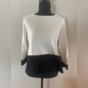 Ann Taylor Ivory/Black Sweater, Size M